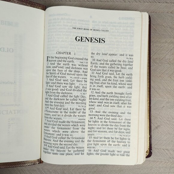 Holy Bible KJV King James Referenced Giant Print Burgundy World Publishers Vtg - Picture 10 of 10